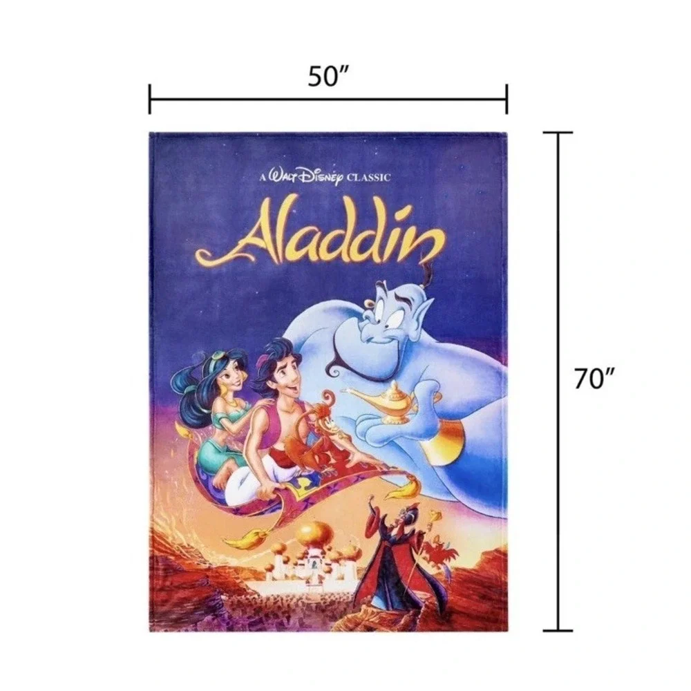 Disney's Aladdin Retro VHS Boxed Silk Classic Throw Blanket Brand New Sealed